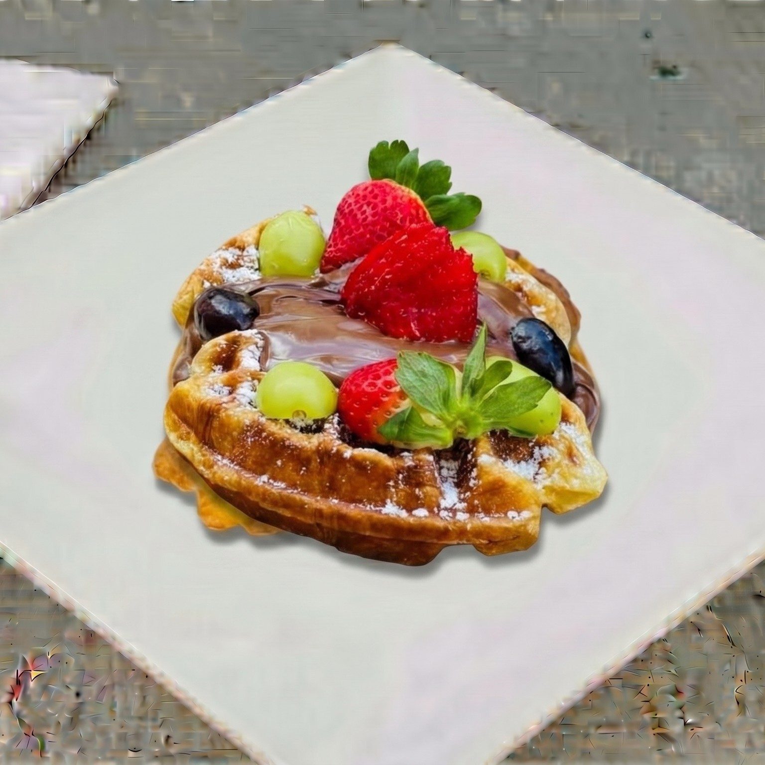 Croissant Waffle with Nutella.