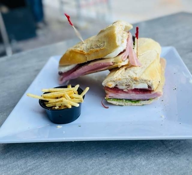 Italian Sandwich with french Fries.