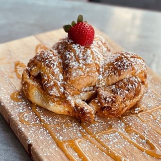 Croissant Waffle with Dulce de Leche